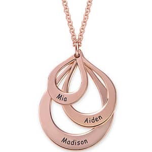 Drop Shaped Family Necklace