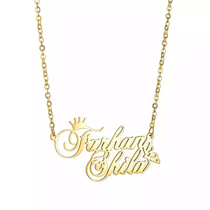 Crown Double Name Necklace