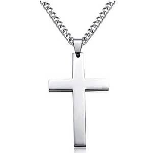 Cross Engraved Name Necklace