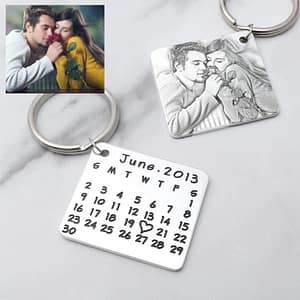 Photo Memory Calendar Keychain