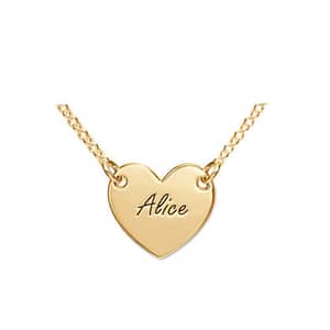 Engraved Heart Necklace for Kids/Teens