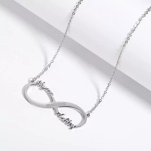 Engraved Infinity Necklace