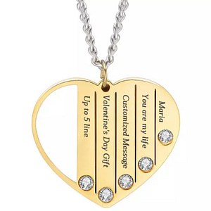 Heart Necklace (Diamond Engraved)