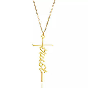Female  Name Cross Necklace