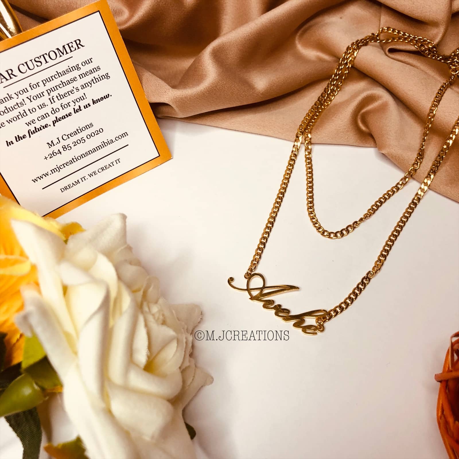 Double Chain Name Necklace | MJ Creations
